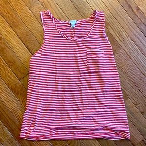 J.Crew red and white striped tank top